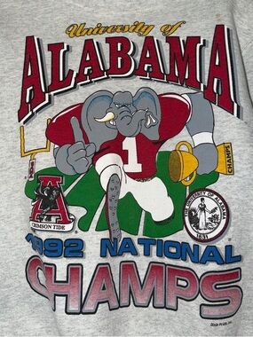 Vintage 90s University of Alabama 1992 National Champions football sweatshirt